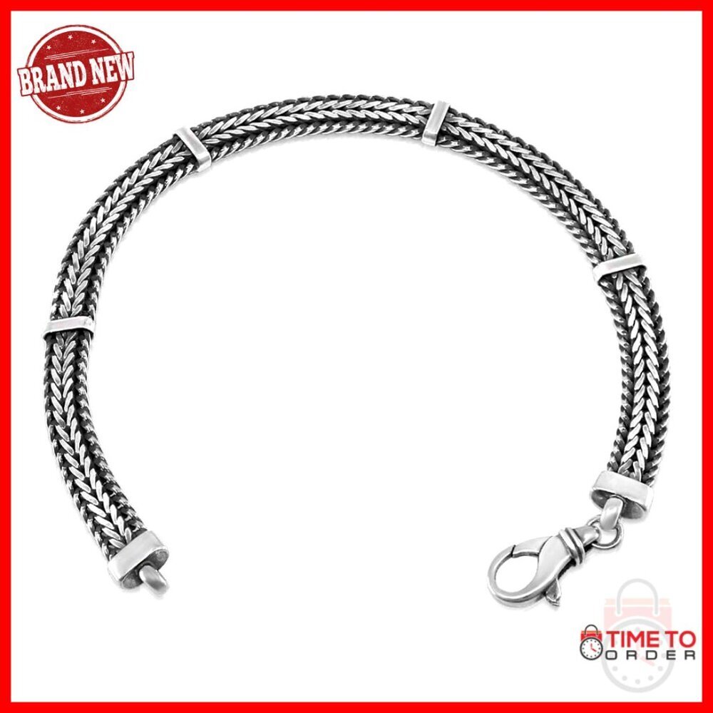 Italian Sterling Silver Men's Bracelet, Classic Milan Style, 7-10 Inches